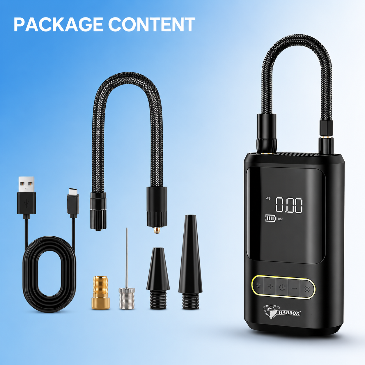 Portable Digital Air Compressor Tire Inflator – Auto Shut-Off & Digital PSI Display