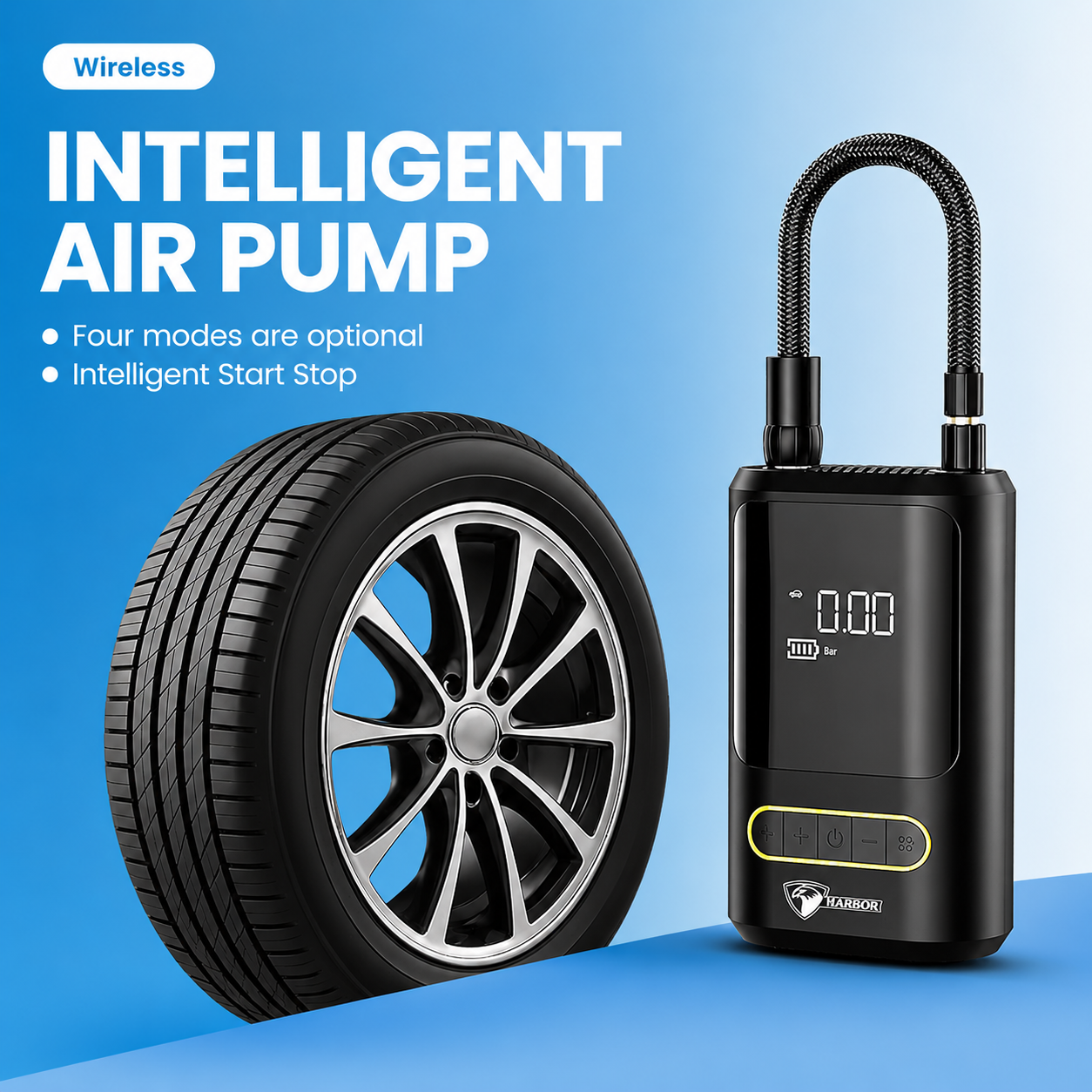 Portable Digital Air Compressor Tire Inflator – Auto Shut-Off & Digital PSI Display